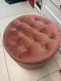 Pouf contenitore porta scarpe velluto rosa