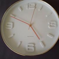 Orologio da parete bianco e dorato brandani