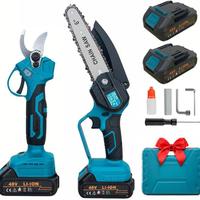 Kit Potatura a Batteria Con Forbici e Motosega