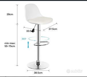 Set di 2 Sgabelli da Bar, sgabelli base ossidata