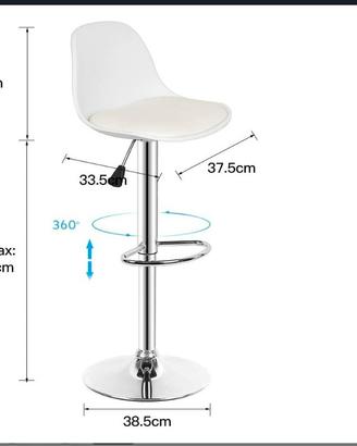 Set di 2 Sgabelli da Bar, sgabelli base ossidata