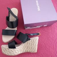 Scarpe sandali donna zeppa NINA nero  38 Martina b