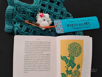 Set Kokoro Libro del Tè+borsa+segnalibro handmade