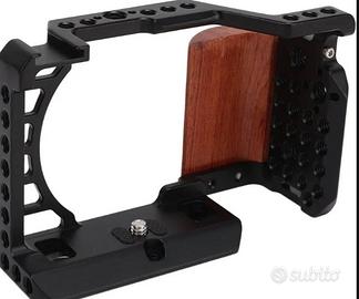 gabbia impugnatura sony in legno a6000 6400 6500