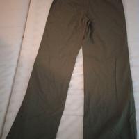 Pantaloni Cotone Donna Verde Benetton