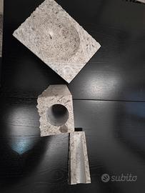 servizio da tavolo in pietra d'Istria. 