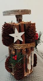 porta candela con tronchett decorazioni natalizie 