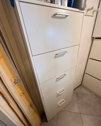 Scarpiera Alta Bianca a 5 Scomparti