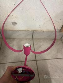 Applique/lampada da parete a cuore fucsia