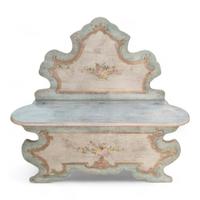 Panca con schienale sagomato dipinta a mano