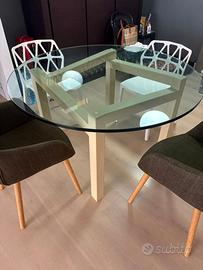 Tavolo alluminio e vetro