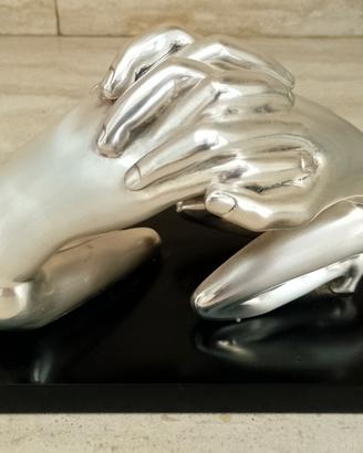 scultura Ottaviani " abbraccio " firmata placcata