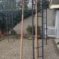 2 LAMPIONI  DA TERRA IN FERRO BATTUTO ARTIGIANALE