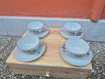 Servizio da tè / caffè vintage in porcellana flore