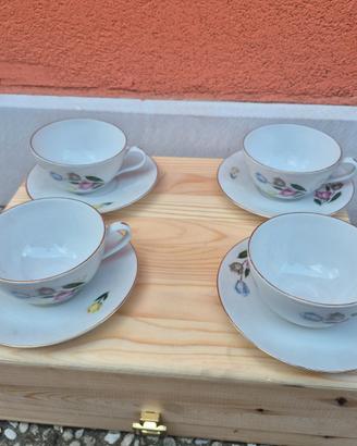 Servizio da tè / caffè vintage in porcellana flore