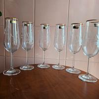 Set 6 calici stretti in cristallo Bohemia 