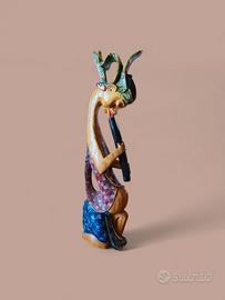 Scultura balinese musicista – in legno intagliato