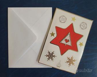 Biglietto Auguri di Natale Fatto a Mano Punto Croc
