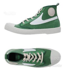 DIESEL scarpe alte 43 pelle verde anfibio militare