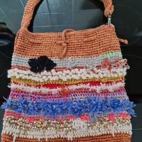 Borsa boho chic fatta a mano, vari cotone pregiati