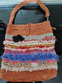 Borsa boho chic fatta a mano, vari cotone pregiati