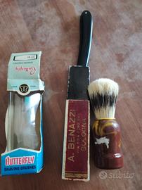 rasoio e pennello vintage per barba