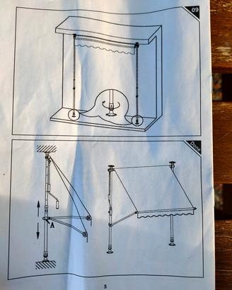 Tenda da sole con morsetto, manovella  e inclinabi