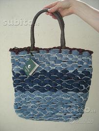 Borsa in paglia jeansata Nuova