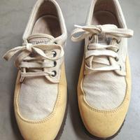 Scarpe Hogan donna 36,5 tela e pelle bianco senape