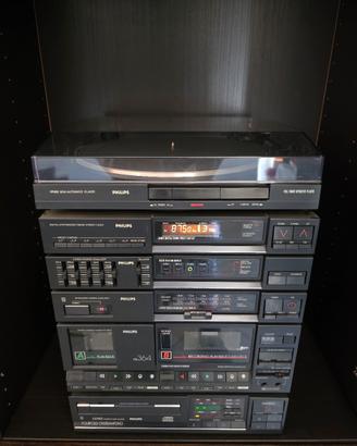 Stereo Vintage Philips (1988) con Giradischi e CD 