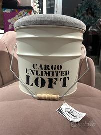 Bidoncino latta e legno