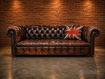 Coppia Divani Chester Chesterfield in cuoio uk uk
