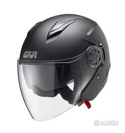 CASCO JET MOTO SCOOTER GIVI 12.3 NERO OPACO VISIER