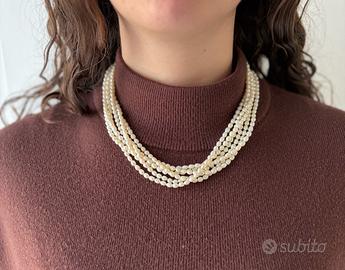 Parure perle di fiume chiusura in￼oro