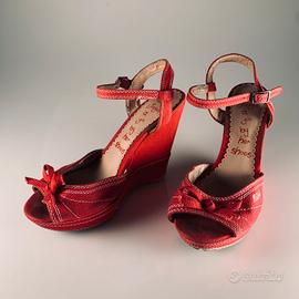 Scarpa zeppa tela rossa Killah sandalo tg 37