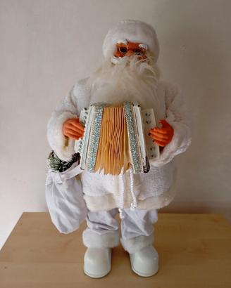 Babbo Natale con fisarmonica e sacca porta doni 
