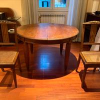 Tavolo francese in rovere con 4 sedie