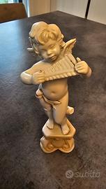 Statua porcellana angelo con flauto del 1940