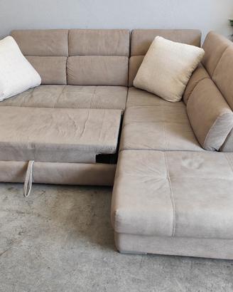 divano letto con pouf contenitore 