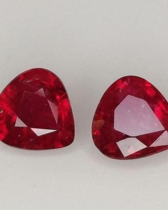 Coppia di Rubini Naturali Top Pigeon Blood 1.06ct