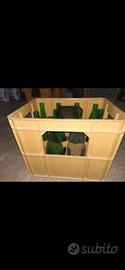 bottiglie da litro con cassa porta bottiglie 