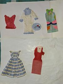 Lotto 5 vestitini vintage di Barbie anni 60-70