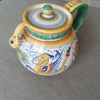 Teiera originale ceramica Deruta Santucci. 