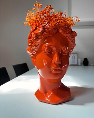 Vaso testa busto classico pop art Arancione