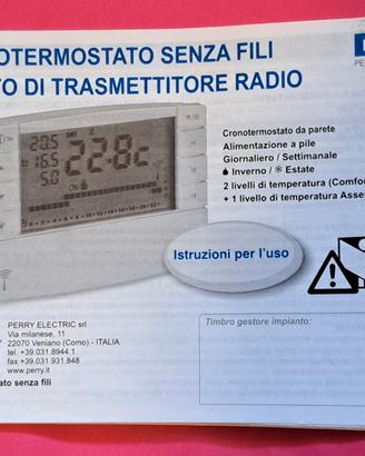 Cronotermostato Perry CRTX05 senza fili