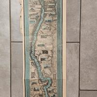 Antica Mappa Guida Illustrata Del Nilo