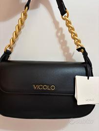 NUOVA Borsa Sottospalla Vicolo Nera Catena Oro - C