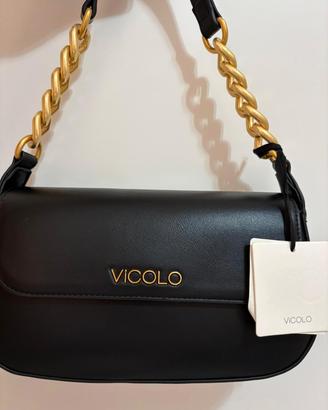 NUOVA Borsa Sottospalla Vicolo Nera Catena Oro - C