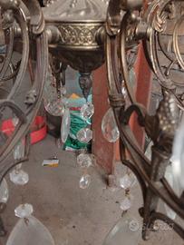 lampadario vintage bronzo ottone  