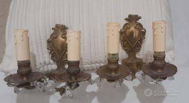 applique da parete muro vintage in ottone lampade